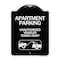 Signmission Apartment Parking Unauthorized Vehicles Towed Away Heavy-Gauge Alum Sign, 24" x 18", BW-1824-24340 A-DES-BW-1824-24340 - alternate 1